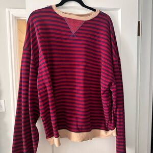 Free People Classic Striped Oversized Crewneck